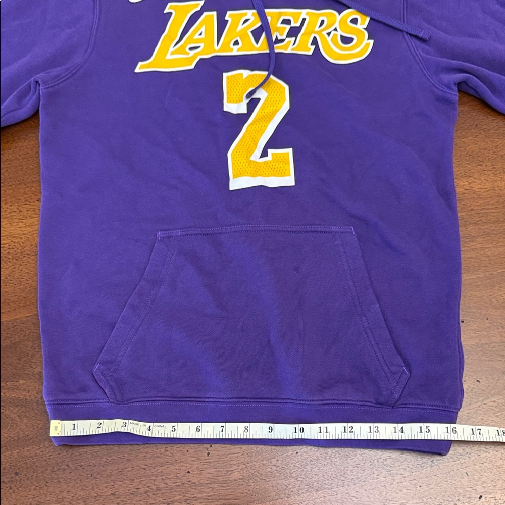 Purple Lakers Hoodie Nike #2 on Back BALL Sweater Hoodie Size Small NBA - Picture 9 of 16